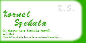 kornel szekula business card